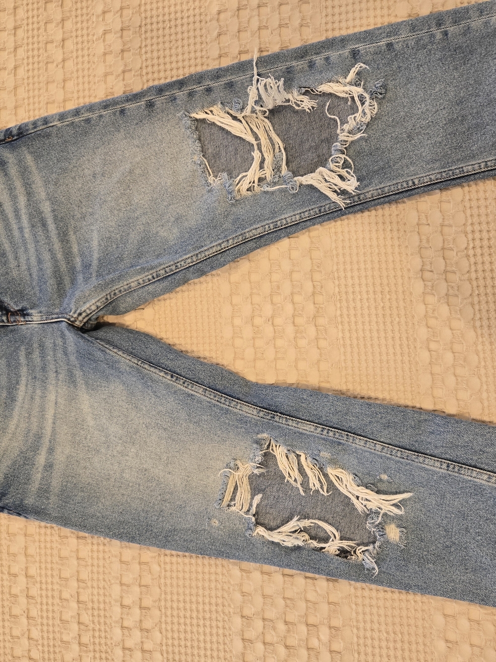 Zara Light Blue Skinny Distressed Jeans